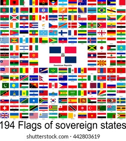 Dominican Republic, collection of vector images of flags of the world