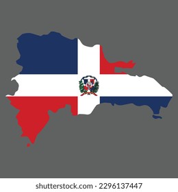 Dominican Republic
Country in the Caribbean vector illustration flag and map logo design concept detailed 