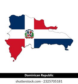 Dominican Republic Country - Flag Map