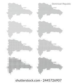 Dominican Republic Dotted map in different dot sizes