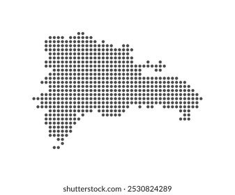 Dominican Republic - Dotted Map. Map formed by Dots. Vector Illustration