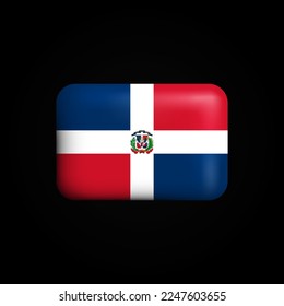 Dominican Republic Flag 3D Icon. National Flag of Dominican Republic. Vector illustration
