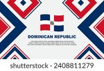 Dominican Republic Flag Abstract Background Design Template. Dominican Republic Independence Day Banner Wallpaper Vector Illustration. Dominican Republic Independence Day