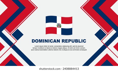 Plantilla de diseño de fondo de resumen de bandera de República Dominicana. Ilustración de vectores de papel tapiz del Día de la Independencia de República Dominicana. Bandera de República Dominicana