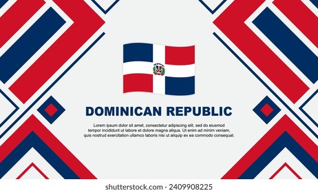 Dominican Republic Flag Abstract Background Design Template. Dominican Republic Independence Day Banner Wallpaper Vector Illustration. Dominican Republic Flag