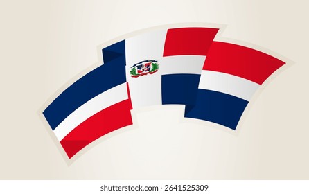 Dominican Republic Flag in Abstract Ribbon Shape, National Symbol of the Dominican Republic. This vector is ideal for use in national events, Independence Day, international sports competitions.