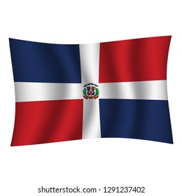 Dominican Republic Flag Background Cloth Texturedominican Stock Vector ...