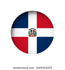 Dominican Republic flag - behind the cut circle paper hole with inner shadow.