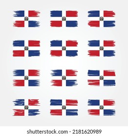 Dominican Republic Flag Brush Collection. National Flag