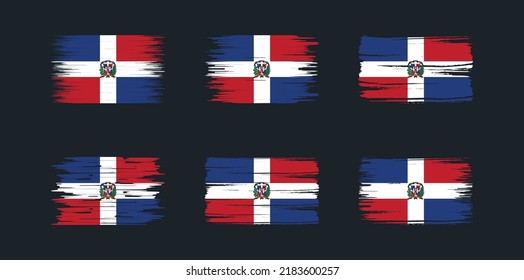 Dominican Republic Flag Brush Collection. National Flag