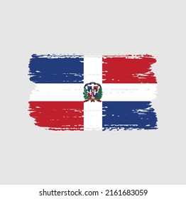 Dominican Republic Flag Brush. National Flag
