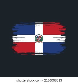 Dominican Republic Flag Brush. National Flag