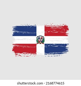 Dominican Republic Flag Brush. National Flag