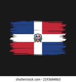 Dominican Republic Flag Brush. National Flag