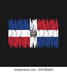 Dominican Republic Flag Brush. National Flag