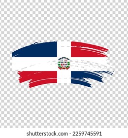 Dominican Republic flag with brush paint textured isolated on png or transparent background, template for banner, promote, design.