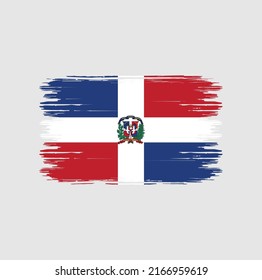 Dominican Republic Flag Brush Strokes. National Flag
