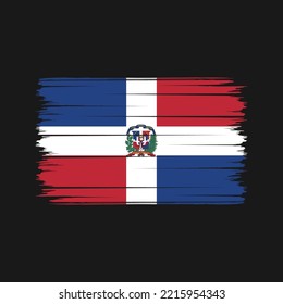 Dominican Republic Flag Brush Strokes Painted