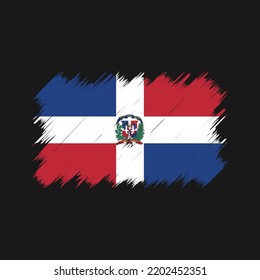 Dominican Republic Flag Brush Vector. National Flag