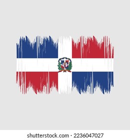 Dominican Republic Flag Brush Vector Illustration