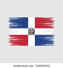 Ilustración del vector de pincel de bandera de República Dominicana