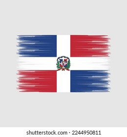 Dominican Republic Flag Brush Vector Illustration