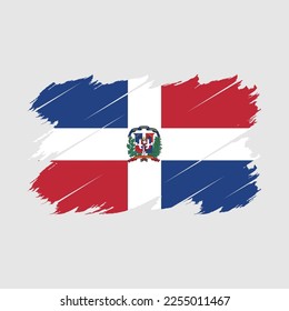 Dominican Republic Flag Brush Vector Illustration