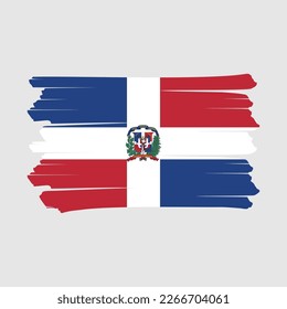 Dominican Republic Flag Brush Vector Illustration