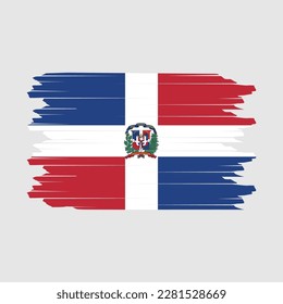 Dominican Republic Flag Brush Vector Illustration