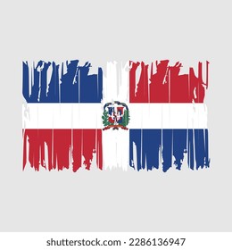 Ilustración del vector de pincel de bandera de República Dominicana