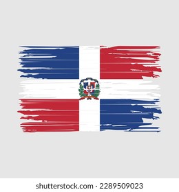 Ilustración del vector de pincel de bandera de República Dominicana