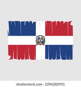 Ilustración del vector de pincel de bandera de República Dominicana