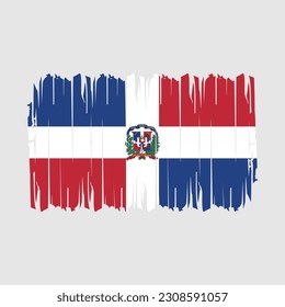 Dominican Republic Flag Brush Vector Illustration