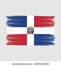 Dominican Republic Flag Brush Vector Illustration