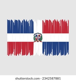 Dominican Republic Flag Brush Vector Illustration