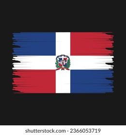 Dominican Republic Flag Brush Vector Illustration