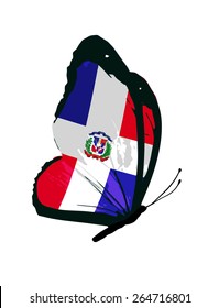 Dominican Republic flag butterfly - vector