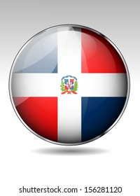 Dominican Republic flag button