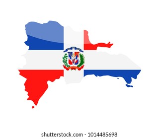 Dominican Republic Flag Country Contour Vector Icon - Illustration