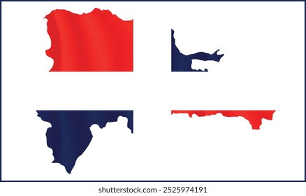 Dominican Republic Flag Design and Blue and Dominican Republic Map Design