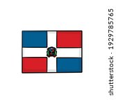 Dominican Republic flag in drawing style isolated vector. Hand drawn object illustration for your presentation, teaching materials or others.