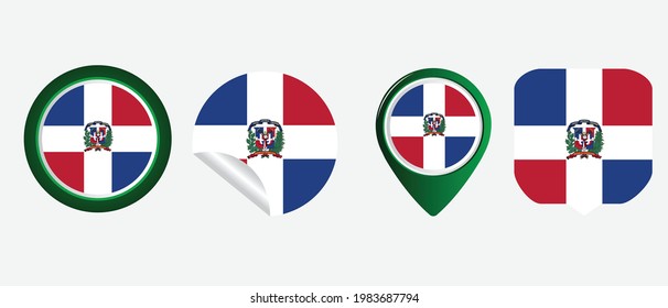 Dominican Republic flag. flat icon symbol vector illustration
