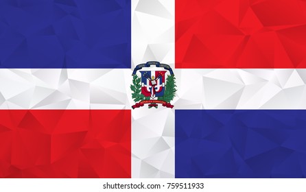 Dominican republic flag - geometric rumpled triangular low poly style gradient graphic, polygonal design for your. Vector illustration eps 10.