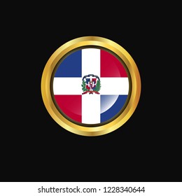 Dominican Republic flag Golden button