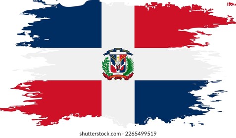 Dominican Republic flag grunge brush color image, vector