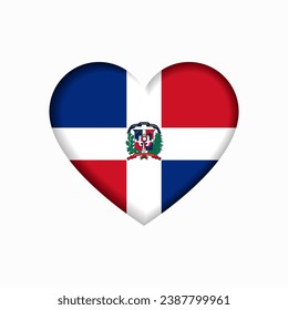 Dominican Republic flag heart-shaped sign. Vector illustration.