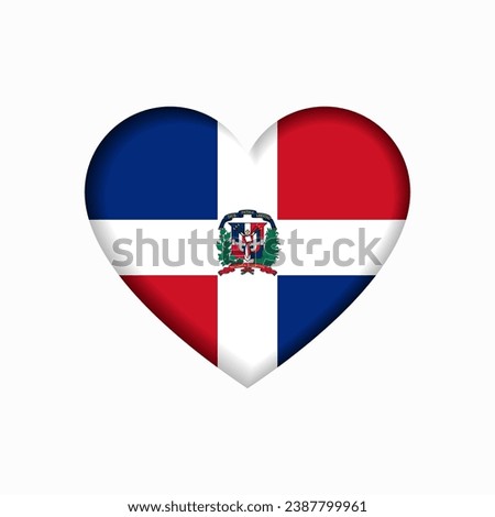 Dominican Republic flag heart-shaped sign. Vector illustration.