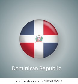 Dominican Republic flag icon circle 3d gradient isolated