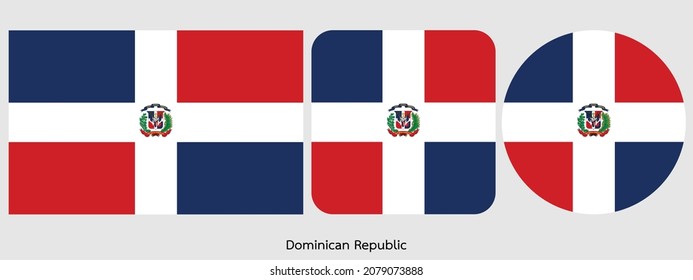 Dominican Republic flag icon set . icons collection