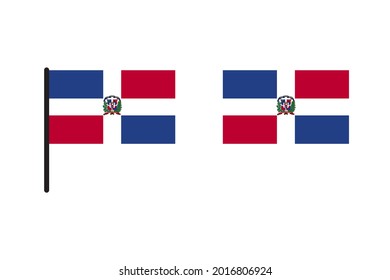 Dominican Republic Flag isolated on white background